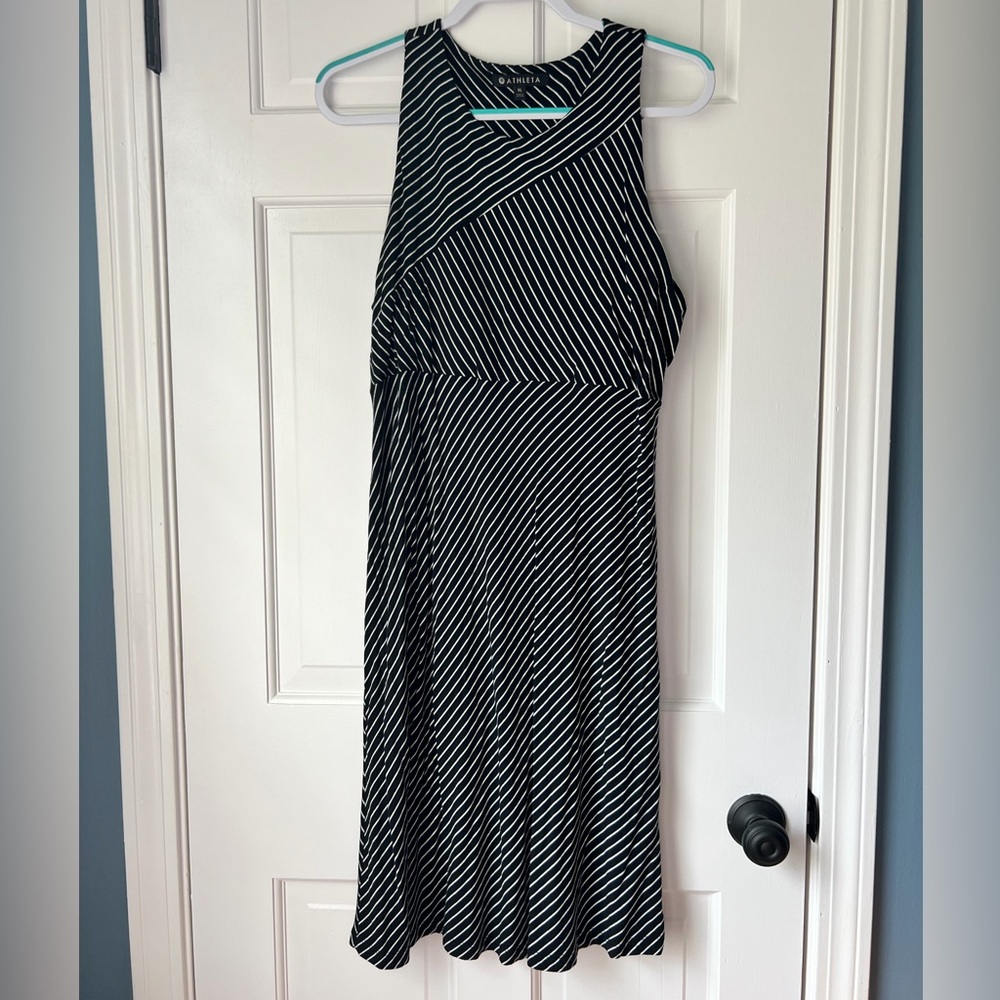Athleta Black and white Santorini Dress XL EUC